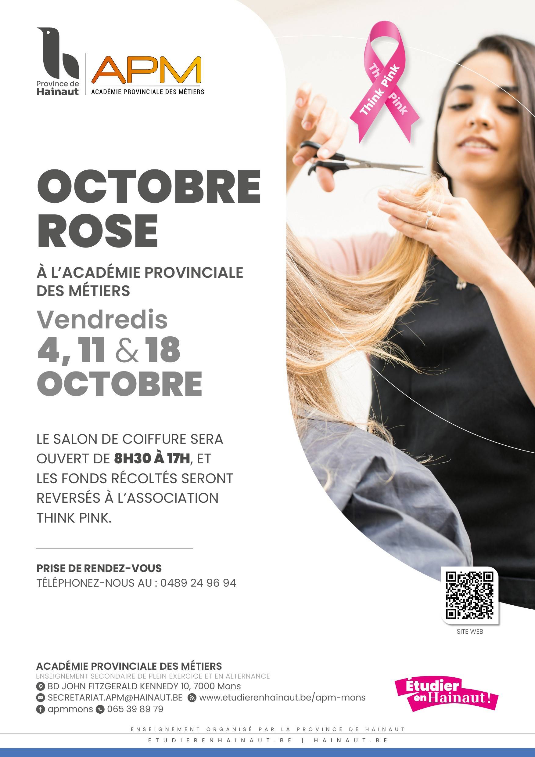 Affiche APM Coiffure Octobre Rose 2024