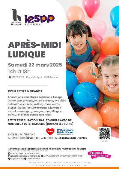 Faites le plein d’animations à l’IESPP Tournai, le 22 mars