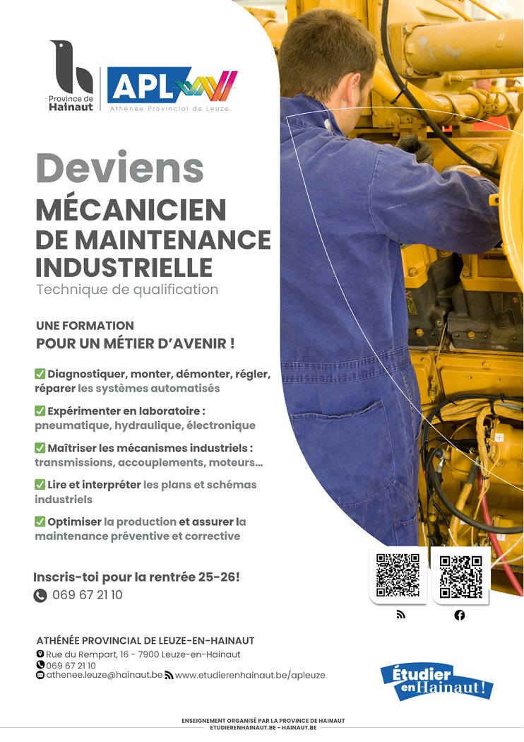 Deviens Mécanicien(ne) de Maintenance Industrielle, un métier d’avenir 