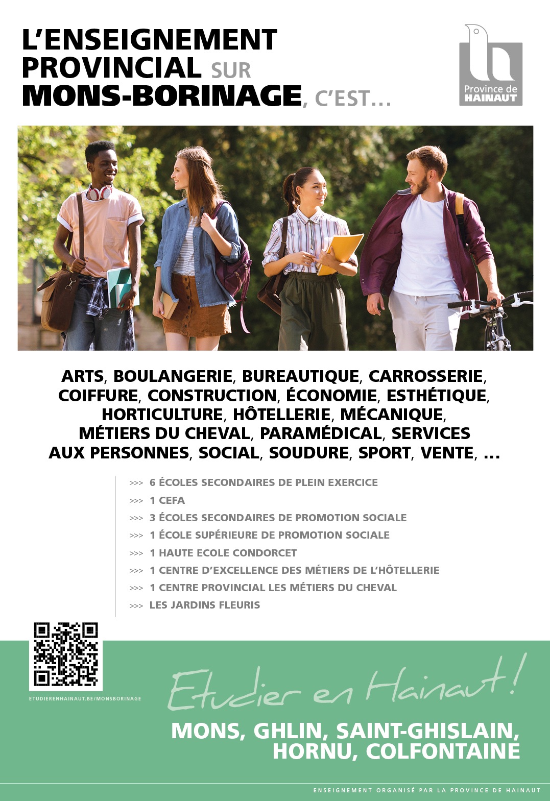 L'enseignement provincial sur Mons-Borinage 